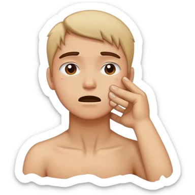 Grabbing neck like your strangling yourself sticker