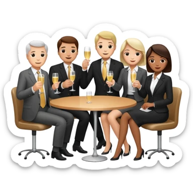 A large dense crowd of adults and seniors at an afterwork meeting sticker