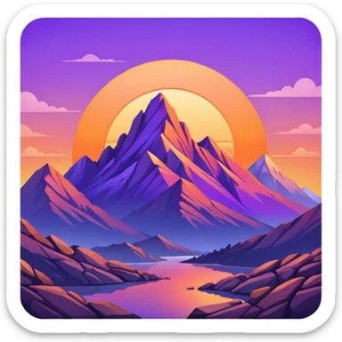 mountain sunrise sticker