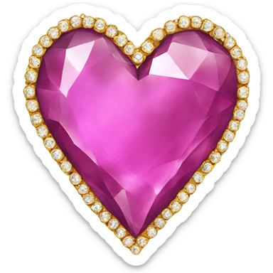Jewel heart sticker
