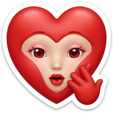 Heart blowing kisses sticker