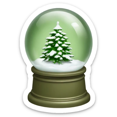 Khaki green snow globe  sticker