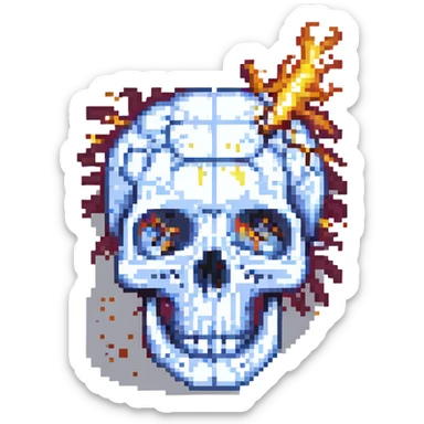 exploding skull sticker