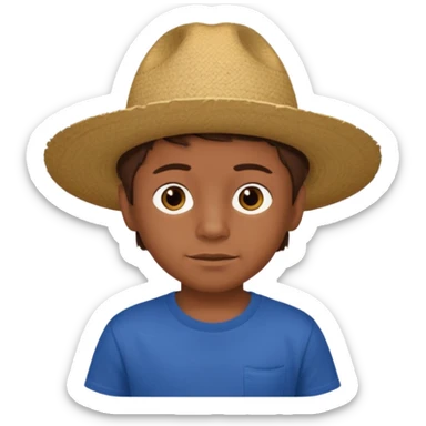 A 6 year old mexican boy with brown hair without the hat sticker