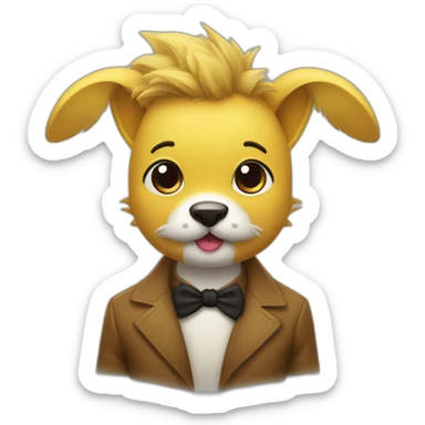 Moustachu avec cheveux sur le côté droit sticker