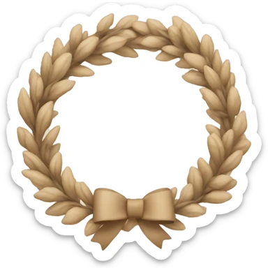 Beige wreath sticker
