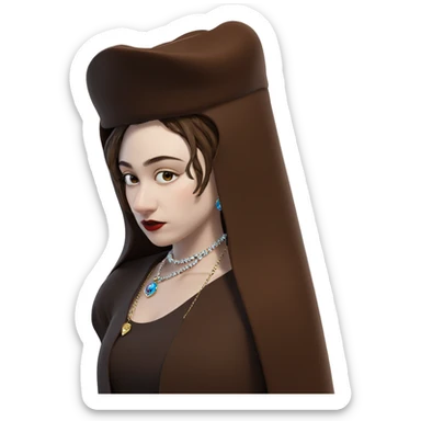 girl with hat and jewelry sticker