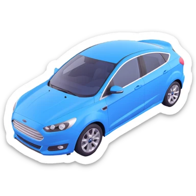 3D circular pattern, blue-white oval, dynamic line, Ford style, no brand name sticker