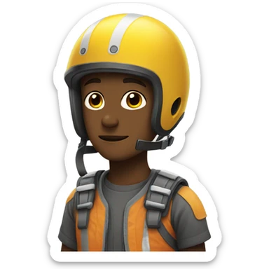 Slow kid wearing helmet sticker