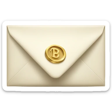 An ivory envelope with gold accents and “Brand Deal Inside” written in elegant script. sticker