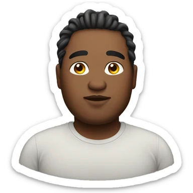  overweight man with short locs  sticker