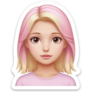 Blonde girl with light pink highlights  sticker