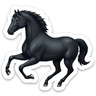 Running black horse  sticker