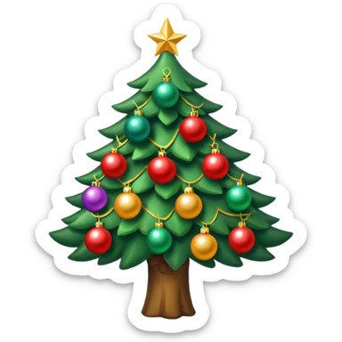 un arbol con esferas navideñas sticker