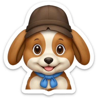 puppy dog with hat  sticker