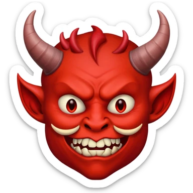 Creppy devil and shushing sticker
