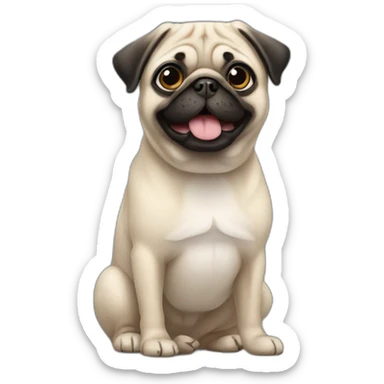 cute pug sticker