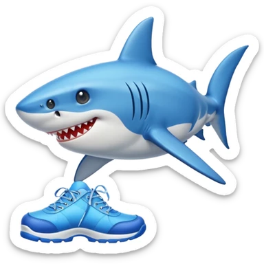 Shark with blue shoes sticker