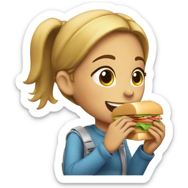 Girl eating a sandwich  sticker