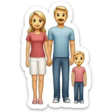 danish family with mom, dad, kid sticker