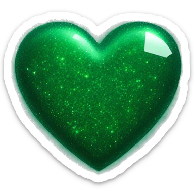 dark green sparkle heart sticker