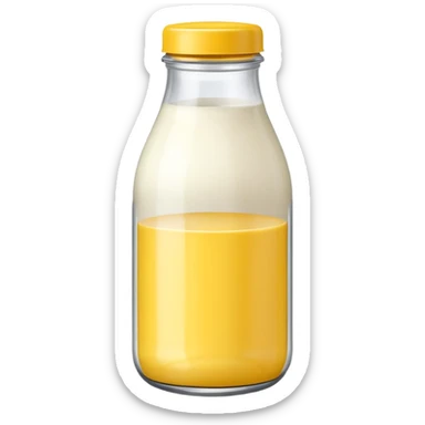 baby Milk bottle yellow sticker