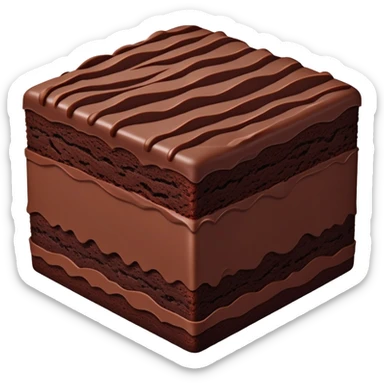 Square chocolate cake with topped with ridges of chocolate bumpy cake sticker