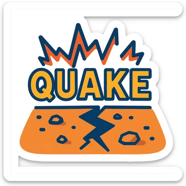 a small earthquake with subtle ground crack and minimal debris sticker