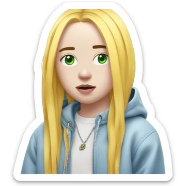 Billie eilish qui fais un clin d’œil et qui tire la langue sticker