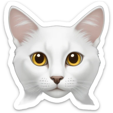 White somali cat with almond eyes sticker