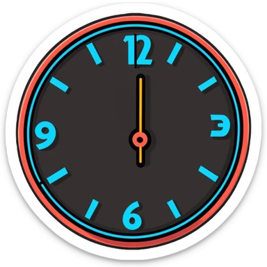 clock turning to midnight, signifying the start of a new era sticker