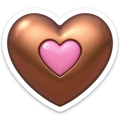 bronze heart with one pink mini heart inside of it  sticker
