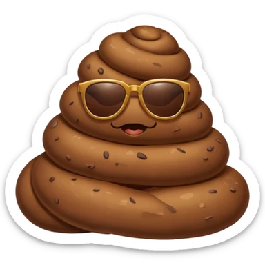 Poop with sunglasses sticker
