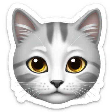 Gata blanca y gris  sticker