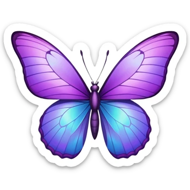 Purple butterfly with sharp ends on their wings sticker