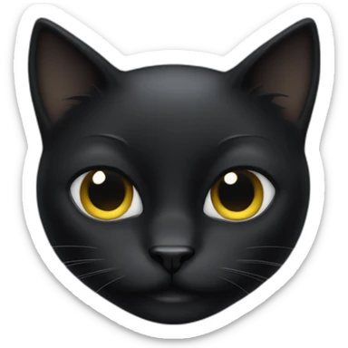 Black cat squinting eyes sticker