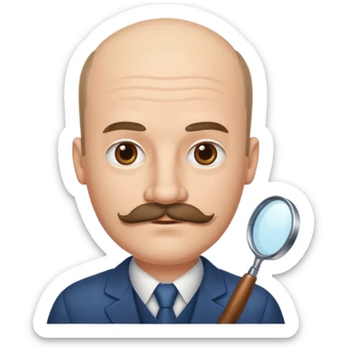 White man mustache balding sticker