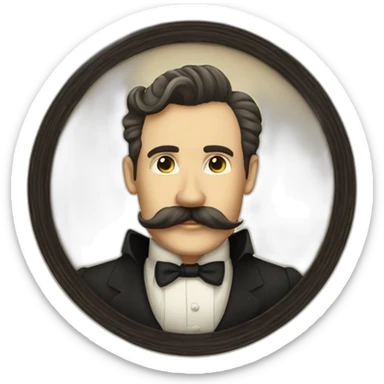 dapper man vintage moustache and beard sticker