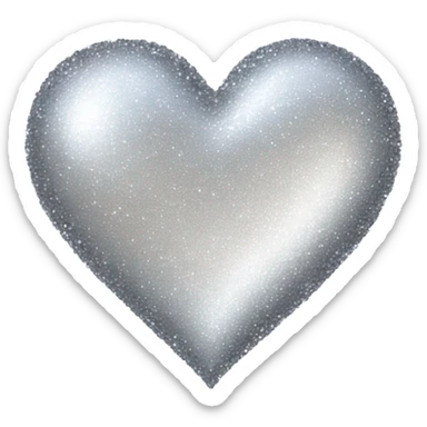 Sparkly silver heart sticker