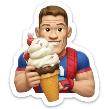 john cena with an ice cream sticker