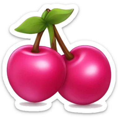 Pink cherries with a bow on it sticker
