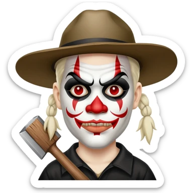 A juggalo with a hatchet sticker