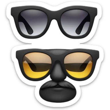 Black sunglasses It's funny Cute. Tease sticker