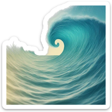 Ocean waves making a heart sticker