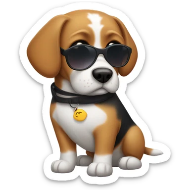Chubby beagle wearing sunglasses sticker