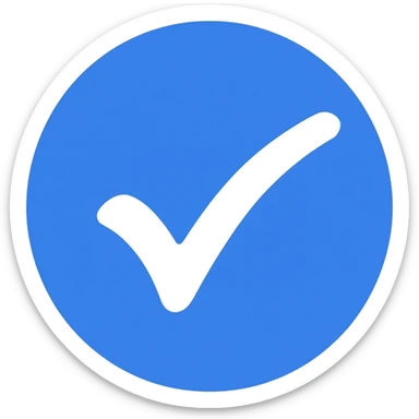 Blue tMavi tik(tık beyaz renk. Yuvarlak taban olan mavi) emoji emojiick and circle under tick circle rounded corners sticker