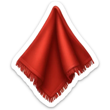 a piece of red cloth sticker