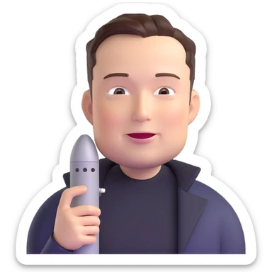 Elon Musk friendly expression sticker