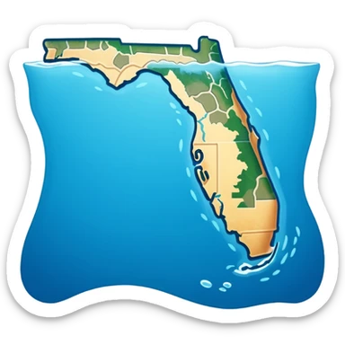 State of Florida half in water  sticker