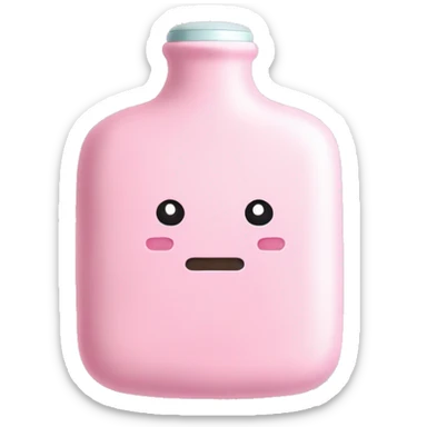 Hot water bottle in Baby pink sticker